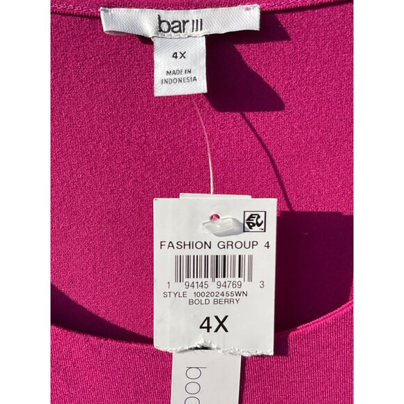 Bar III Womens Size 4X Sleeveless Berry Top Self Lined Rayon/Spandex Blend - Picture 5 of 6